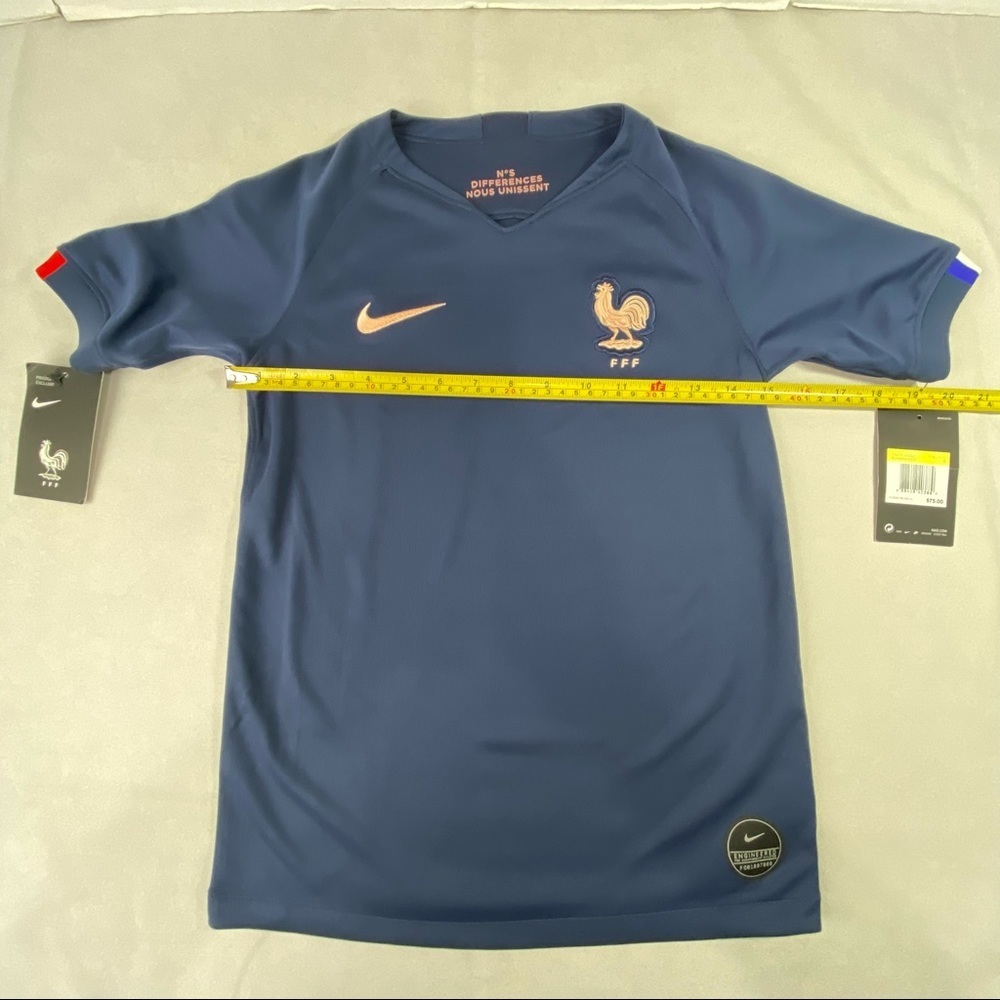 NWT Nike France FIFA 19 World Cup Home Youth Unisex Jersey Soccer Blue Size S - Picture 5 of 6